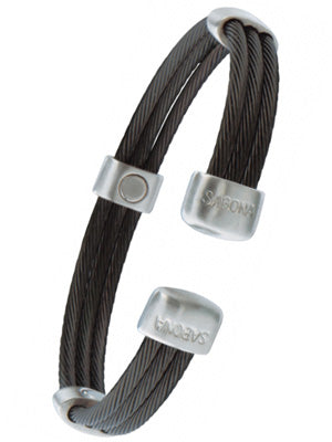 Trio Cable Black/Satin Bracelet -