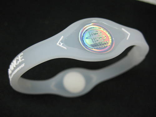 PowerBalance Wristband Clear with White text