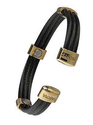 Trio Cable Black/Gold Bracelet -